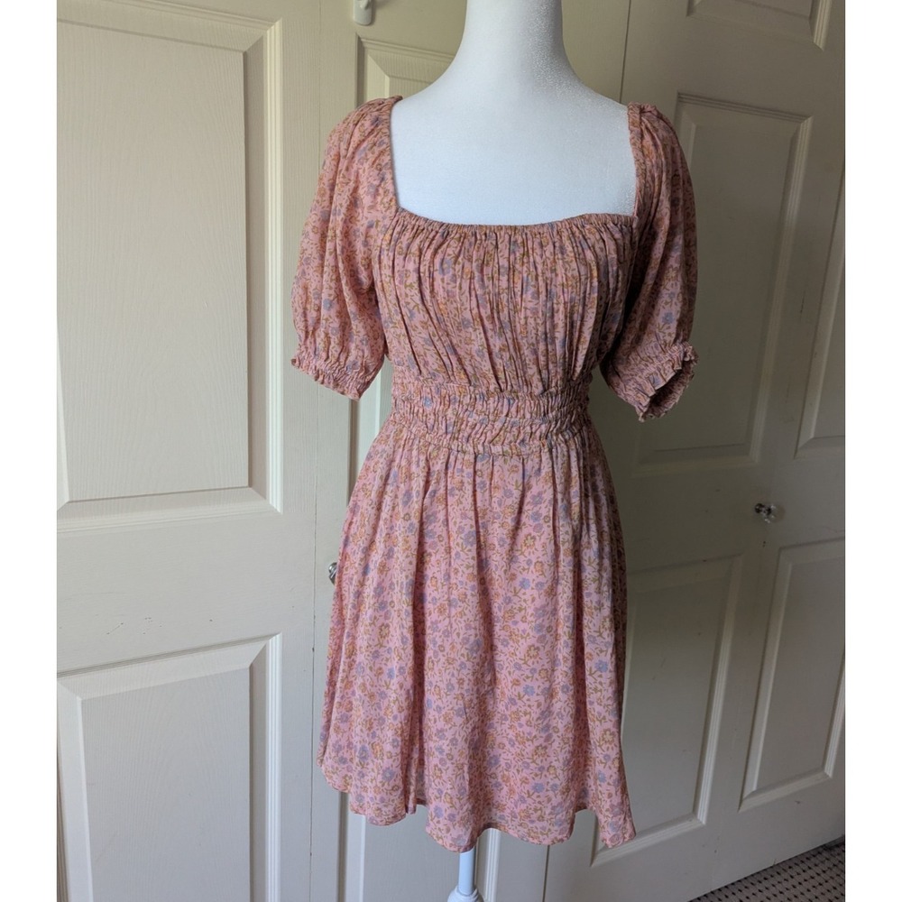 Spell & The Gypsy Rae Mini Dress Sz S Milkmaid Floral Romantic Cottagecore Lined